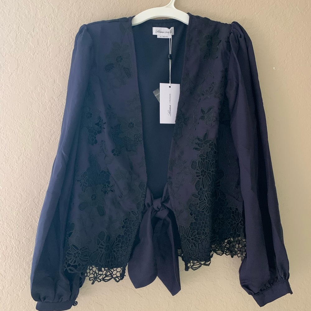 Beautiful Navy Blue Theo Blouse